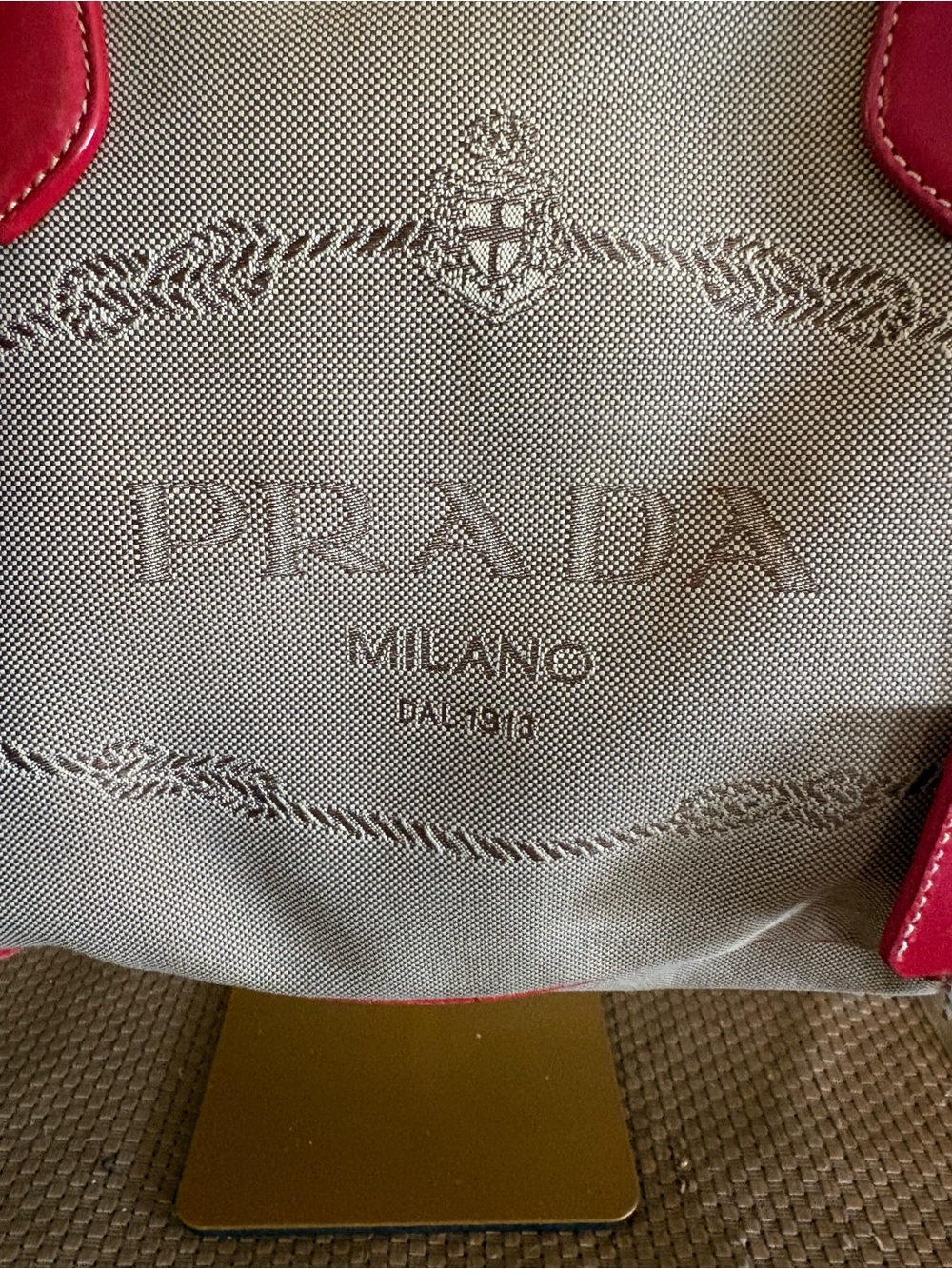 Prada Vintage Bowler Bag Jacquard and Leather Y2K - Picture 3 of 15